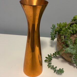 Vintage Copper Bud Vase 7” MCM Hourglass KING Coppercraft